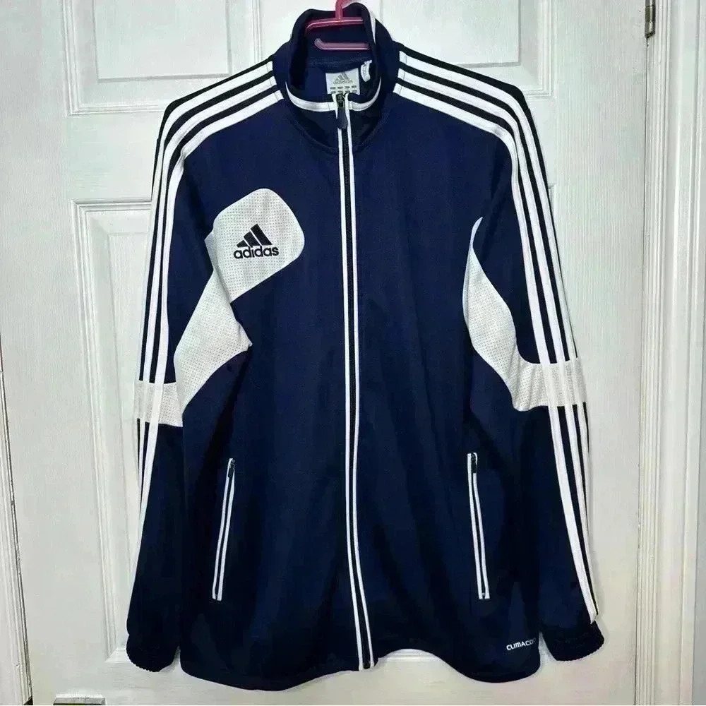 Adidas Condivo Full Zip Training Jacket Joseph Blue & White Size Large